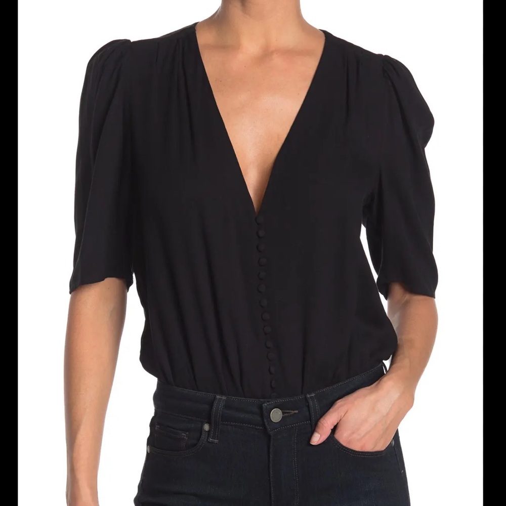 AFRM- Alexa V-neck thong bodysuit size small